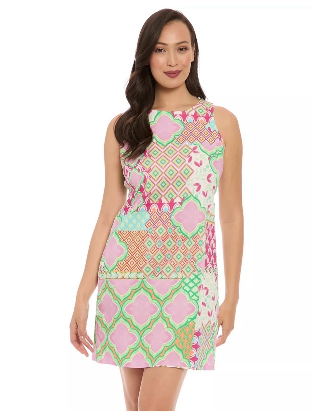 London Times Petite Sleeveless Sateen Shift Mini Dress, size 4 Petite, BNWT